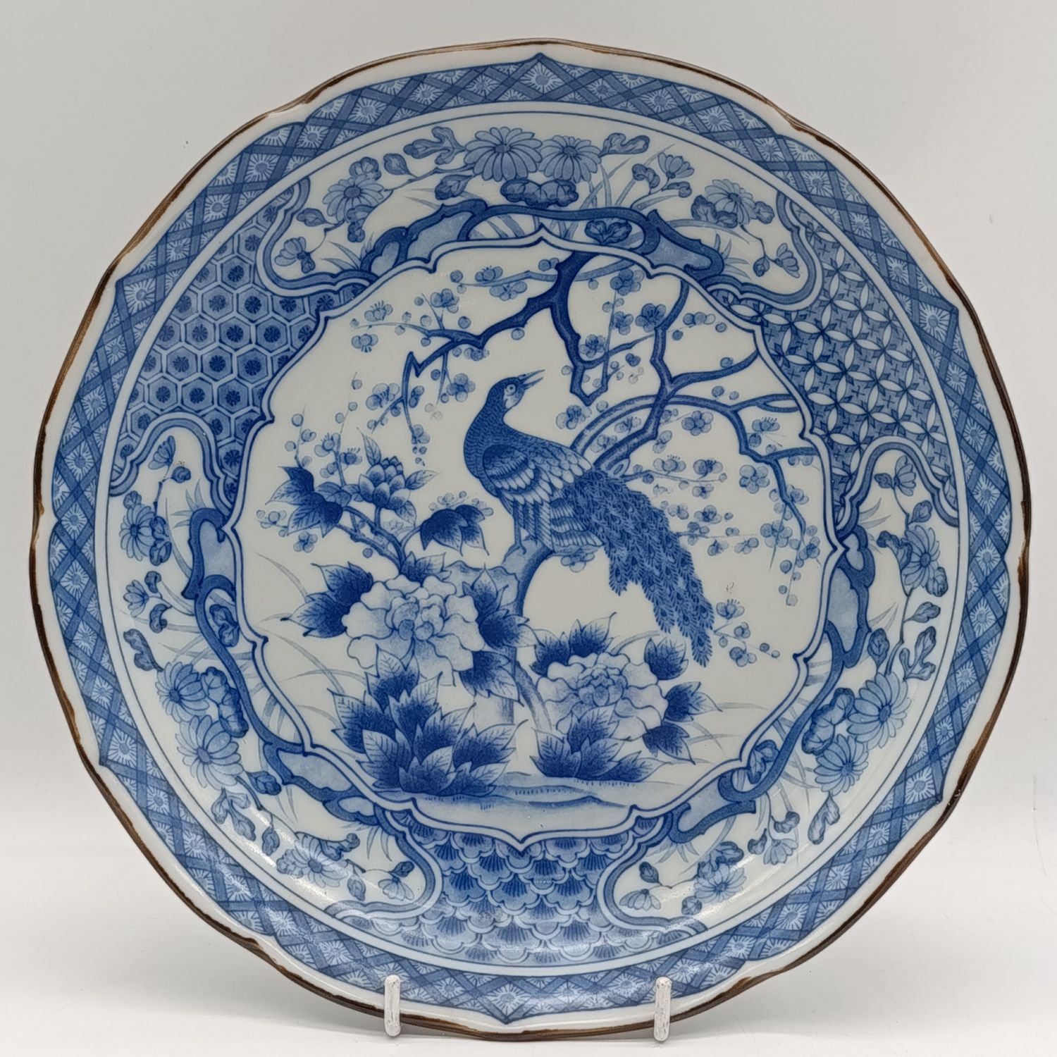 Vintage Genuine Imperial Imari blue and white porcelain charger - 25,5cm