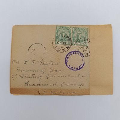 Boer War P.O.W. fronts stuck back to back. One side from Greytown, Natal 11 Sept 1900 to Leo Vlotman, POW, Tent 166 Greenpoint, Cape Town