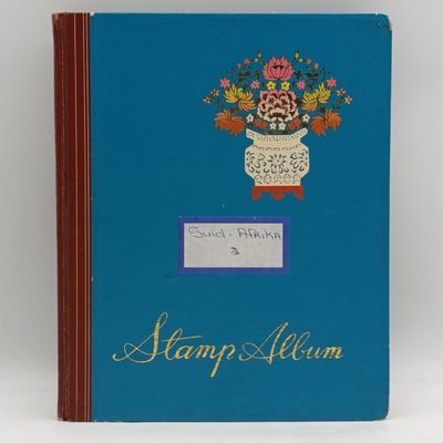 18 Page stamp album (slip in) with about 520 South Africa (mostly) stamps
