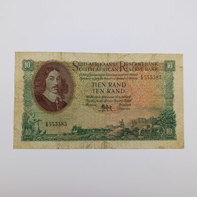 MH de Kock - only issue set of 1961 R10 notes - Afrikaans over English &amp; English over Afrikaans