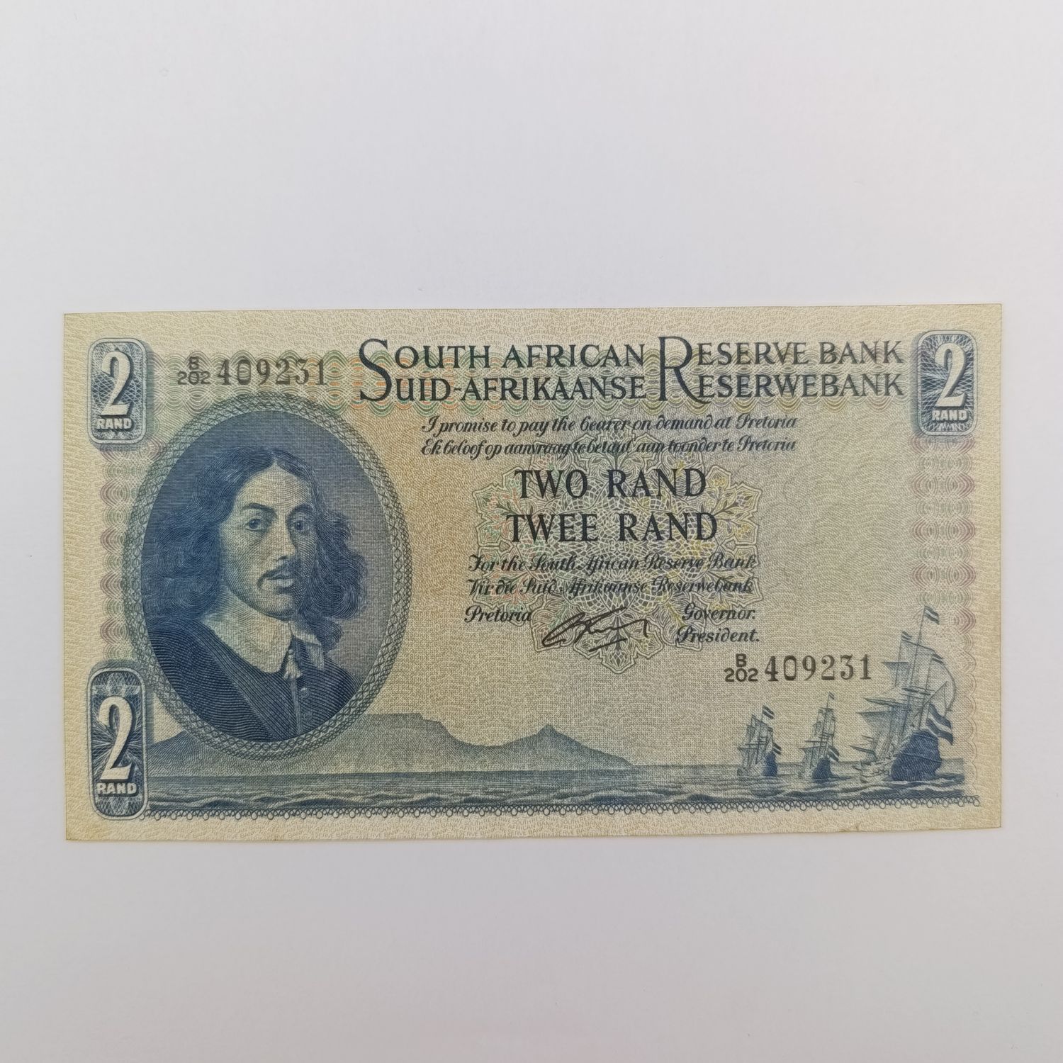 South Africa Rissik large R2 banknote XF+