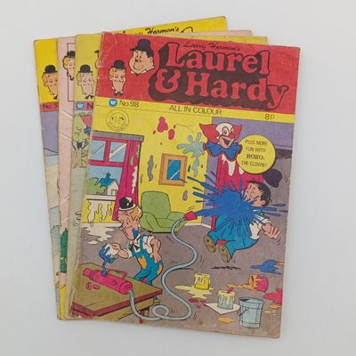 Lot of 4 vintage Laurel and Hardy comics - circa 1970&#39;s