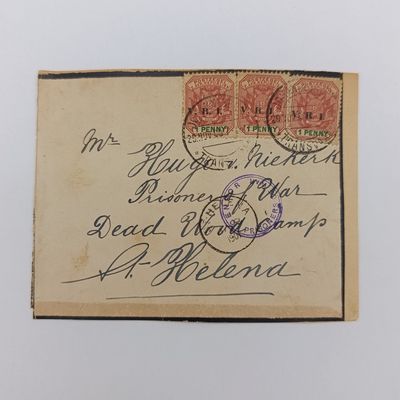 Boer War fronts stuck back to back - one side posted Potchefstroom 9 Oct 1901 to Laurens Bosman