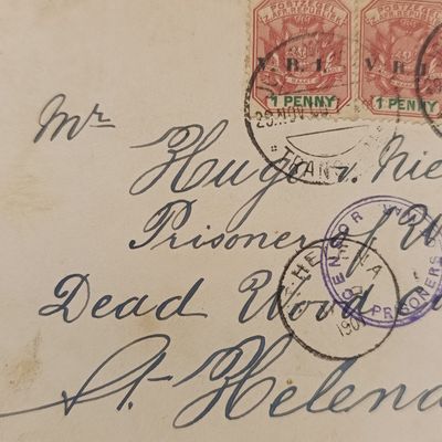 Boer War fronts stuck back to back - one side posted Potchefstroom 9 Oct 1901 to Laurens Bosman