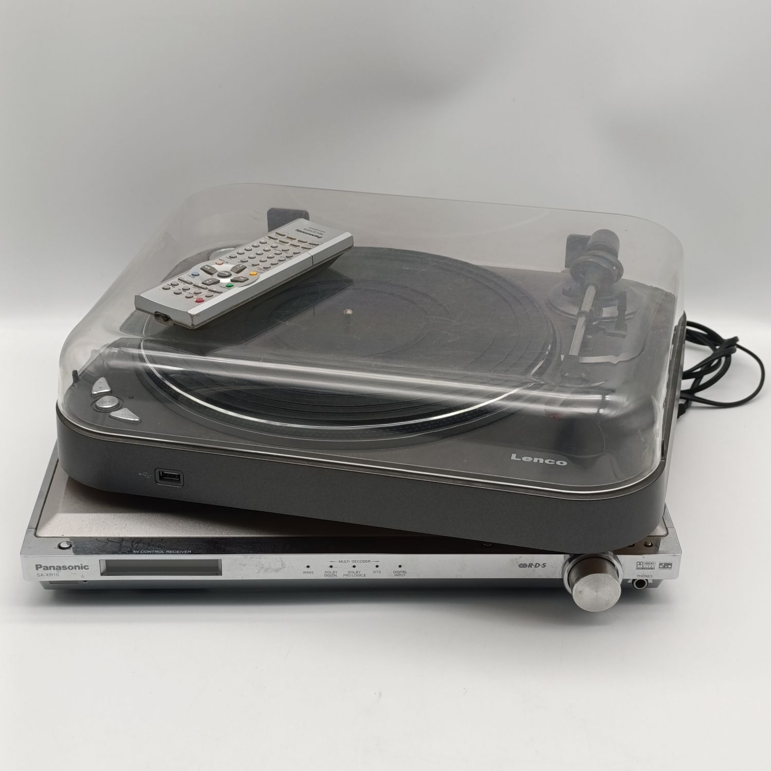 Lenco L-83 Direct Encoding turntable with Panasonic SA - XR10 multi decoder amplifier - working
