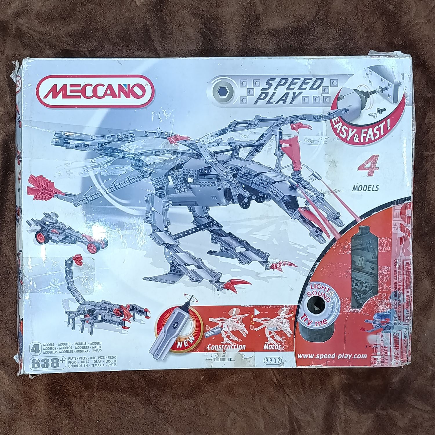 Meccano Speed Play toy model set in box  - over 800 pieces