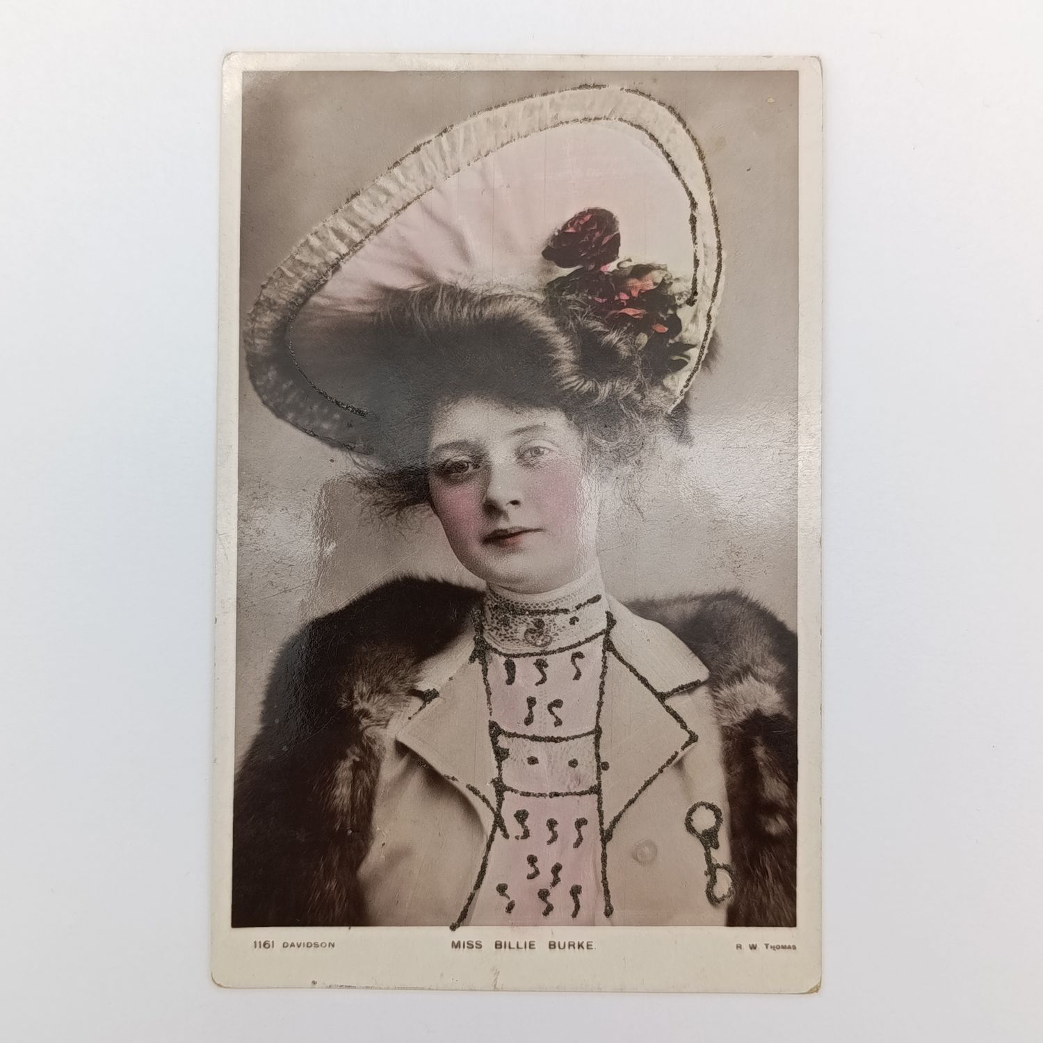 Postcard sent from Aberdeen Scotland 28 Feb 1905 to Liverpool - Liable to letter rate rubber stamp and taxed at 1d - Beautiful color card of Miss Billie Burke