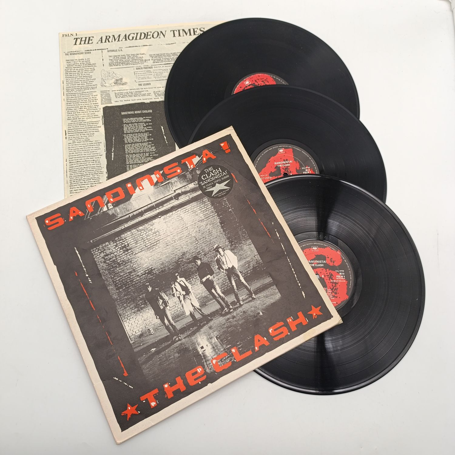 x3 Records  The Clash – Sandinista Released December 12 1980 United Kingdom  Media 1,2 and 3 Very Good Plus (VG+) Sleeve - Very Good Plus (VG+) Inner Sleeve present