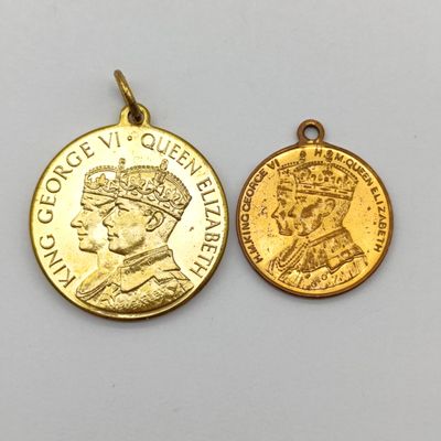 Lot of 2 King George VI 1937 coronation medallions