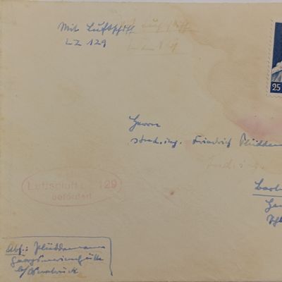 Airship Zeppelin mail 26/3/1936 Friedrichshafe to Flughaven 50, Berlin