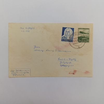 Airship Zeppelin mail 26/3/1936 Friedrichshafe to Flughaven 50, Berlin