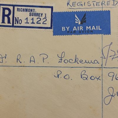 British First Day Cover with high catalogne value - Registered airmail - Survey to Johannesburg 1960