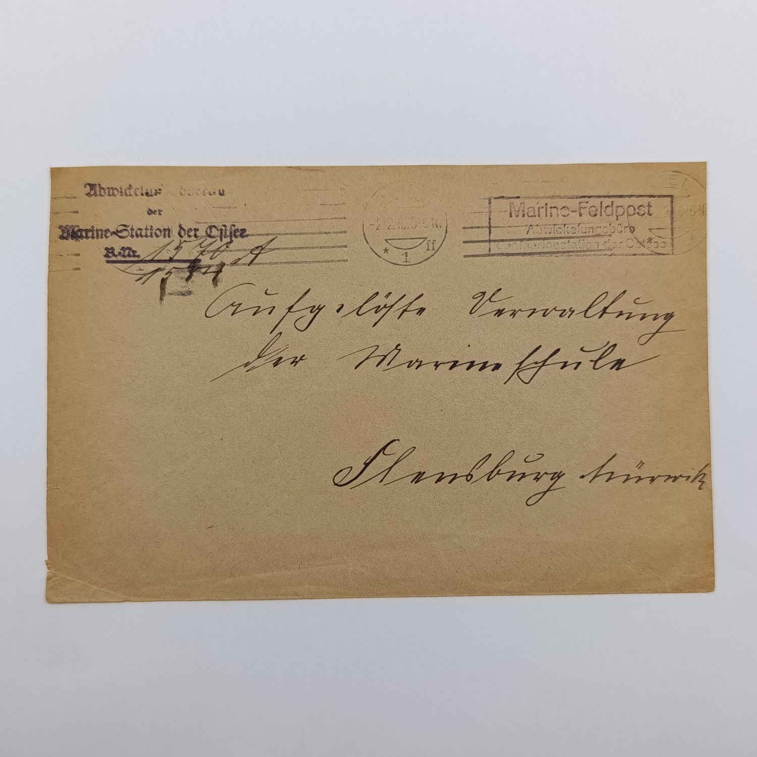 WW1 German Marine-Feldpost Kiel cover