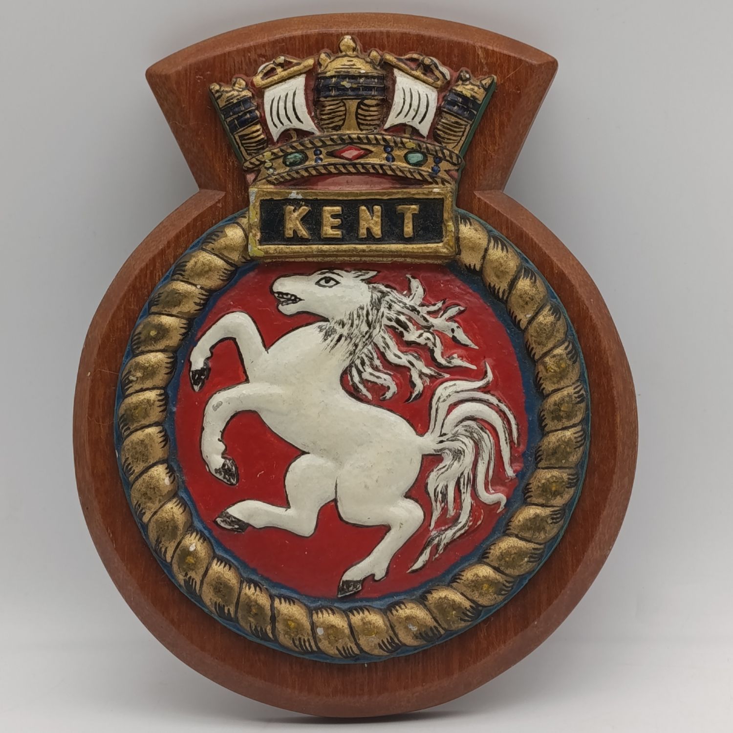 HMS Kent ship&#39;s plaque - aluminium
