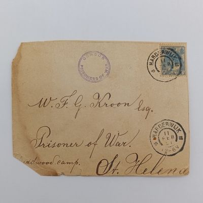 Boer War POW fronts stuck back to back one side posted Norway to Hjalmar Kielland, Zoutpansberg, Transvaal - unclaimed and with double rim censor mark other side posted Harderwijk, Netherlands 11 Feb