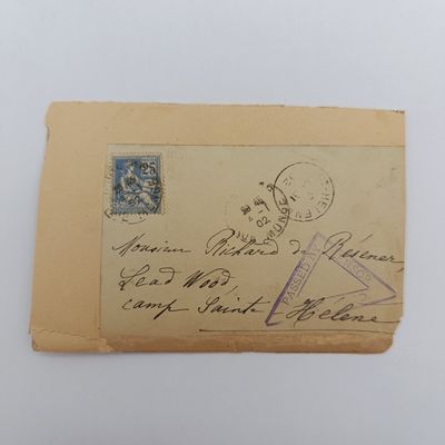Boer War POW letter fronts stuck back to back one side from Gravenhage, Netherlands posted 10 Jan 1901 to JGG Bassle, POW, Deadwood Camp, St Helena other side posted Rue Monge France, France