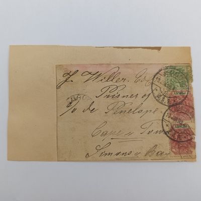 Boer War POW fronts stuck back to back one side posted Pretoria, ZAR to Rev P de Vries, POW