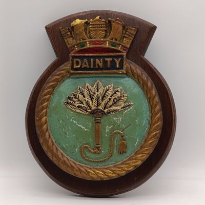 Vintage HMS Dainty ships plaque