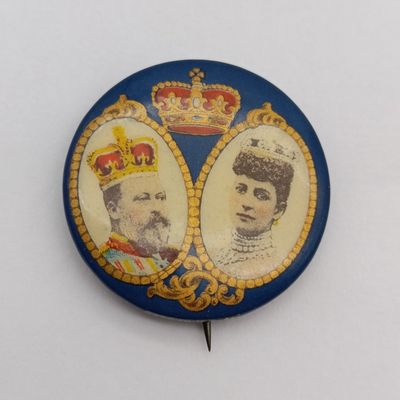 King George V coronation tinnie pin badge