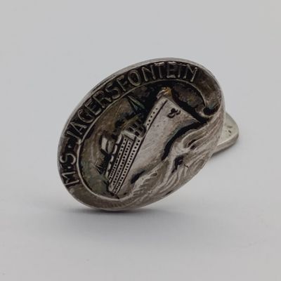Pair of Mail ship Jagersfontein cufflinks - H.H90 silverplate
