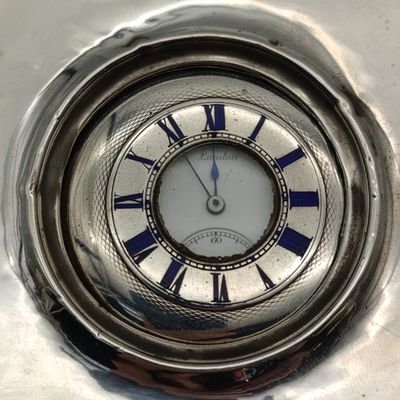 Antique hallmarked silver 1892 half hunter pocketwatch in silver front travelling case - working - no glass