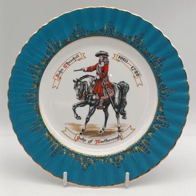 John Churchill 1650-1722 Duke of Marlborough porcelain plate by Rel: Washbourne