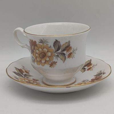 Vintage Queen Anne porcelain tea cup and saucer duo