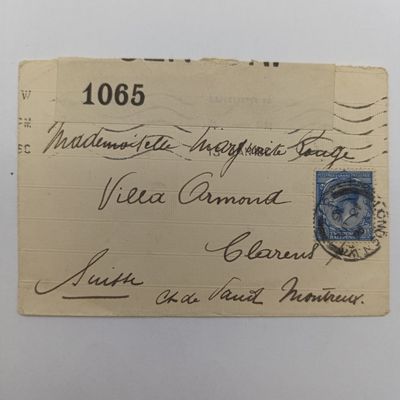 WW1 Censored Cover London to Clarens, France 1916