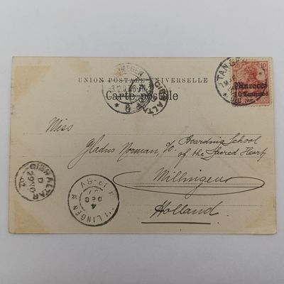 ​Postcard from Tangiers Morocco to Millingen, Holland via Gibraltar 1907 Nov 11th Beautifull picture of Tangier