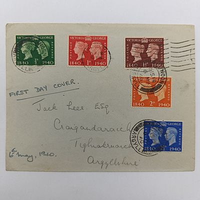 ​Great Britain 1940 May 6th First Day Cover with Victorian and George Stamps