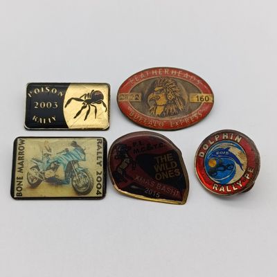 Lot of 5 Motorcycle rally badges