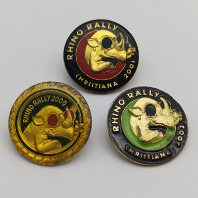 Lot of 3 Rhino rally motorcycle badges