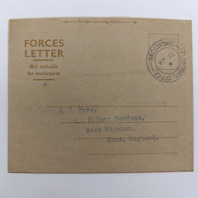 British Forces Letter used from Simonstown Fleetmail office ( Naval ) to West Wickham, England