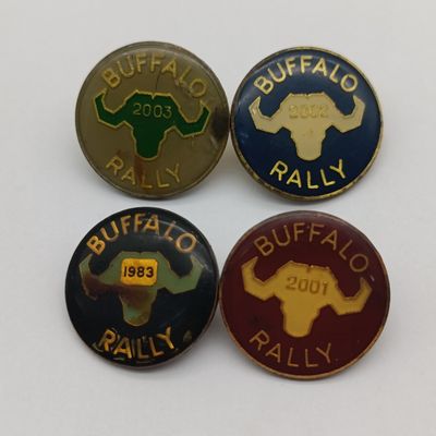 Lot of 4 Buffalo Rally motorcycle badges