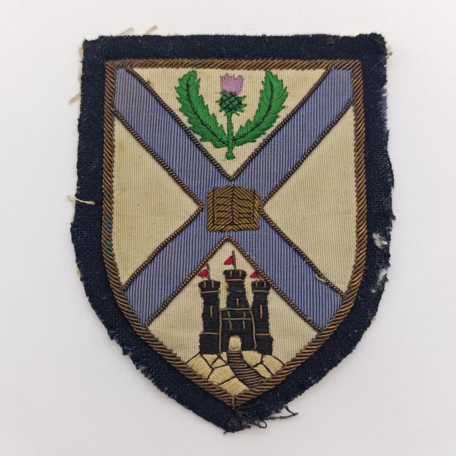 Vintage Edinburgh University Association Football club bullion wire cloth badge