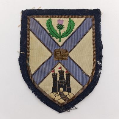 Vintage Edinburgh University Association Football club bullion wire cloth badge