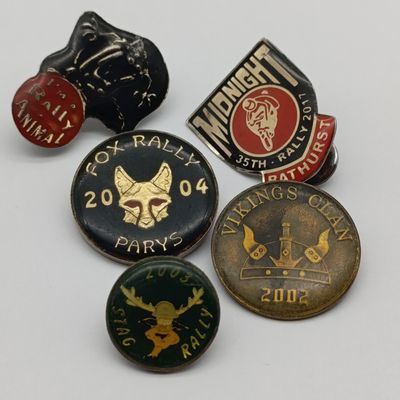Lot of 5 Motorcycle rally badges