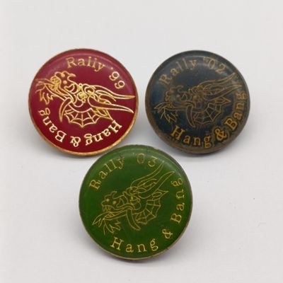 Lot of 3 Hang and bang motorcycle rally badges