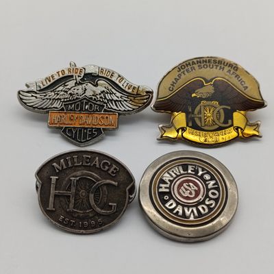 Lot of 4 Harley Davidson motorcycle biker badges