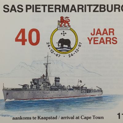 SA Navy Cover for the arrival of the SAS Pietermaritzburg Cape Town Signed by Capt F. Marais