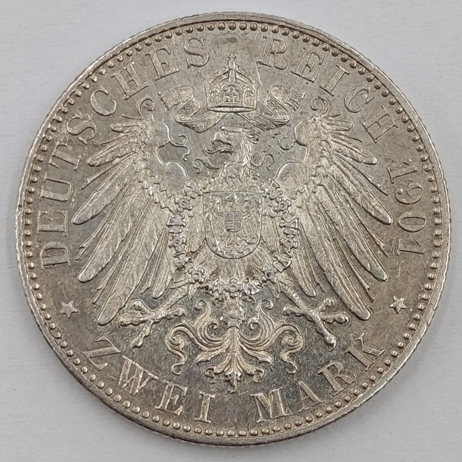 1901 Deutsches Reich Zwei Mark. This one looks proof - some impairment