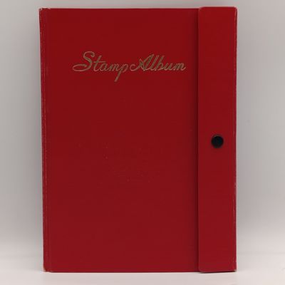 18 page stamp album - slip-in with clip cover - used but excellent