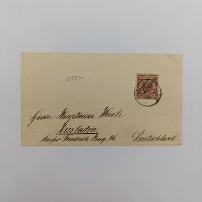 Letter posted German New Guinea with 50pf stamp (scarce) to Wiesbaden, Germany Posted in Stephansort