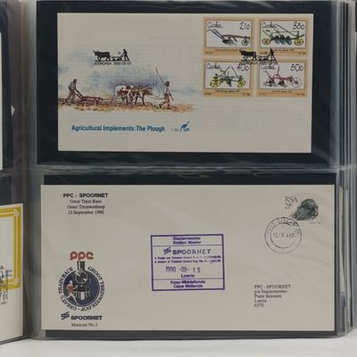 Album with 100 First day and other covers SWA Namibia RSA &amp; other including 9x railway covers