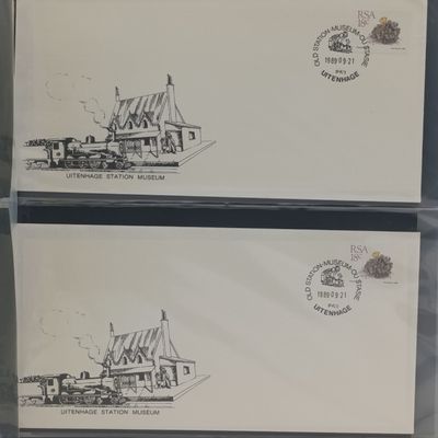 Album with 110 First day and other covers RSA, Homelands, SWA + Namibia, and other items