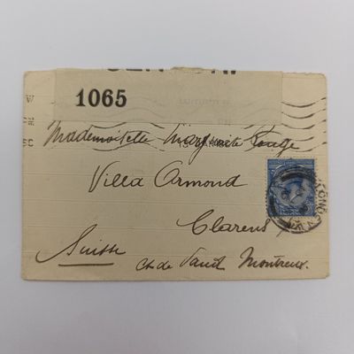 WW1 Censored Cover London to Clarens, France 1916