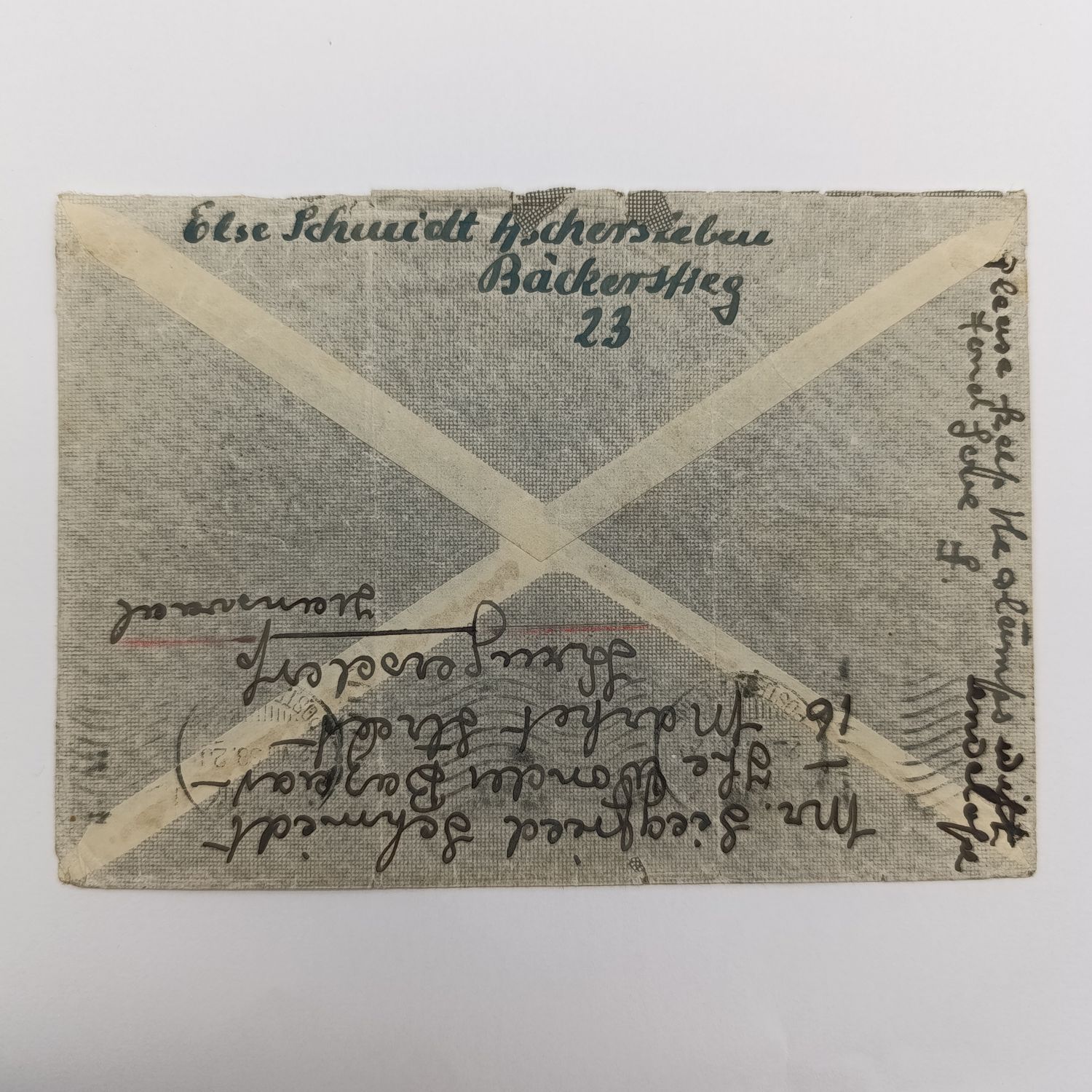 1937 Airmail Cover Germany to South Africa through Athens, Greece - Rerouted from Dewetsdorp to Krugersdorp unknown rubber stamp on front