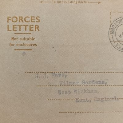 British Forces Letter used from Simonstown, Fleetmail office (Naval) to West Wickham, England