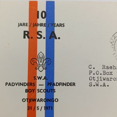 SWA otjiwarongo First Day cover - Boy scouts SWA 1971 plus 10 year RSA republic envelope