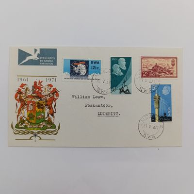 SWA - 10 year anniversary of Republic of South Africa cover - First Day Cover no 3 of SWA
